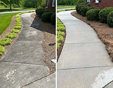Concrete driveway and sidewalk cleaning