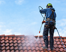 Flat commercial roof cleaning service