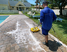 Patio and pool deck concrete cleaning